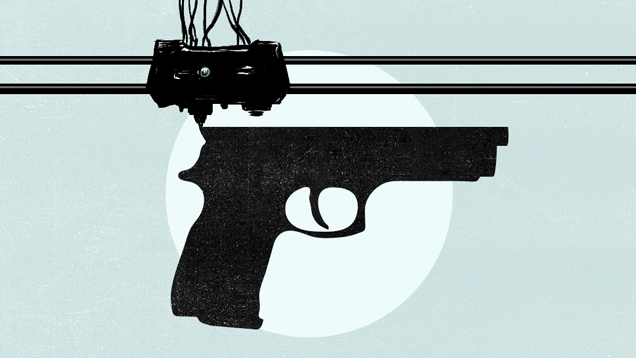 une imprimante 3D imprime un pistolet