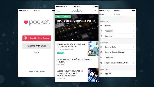 Pocket Adds Google Account Support, Offline Evernote Sharing, and More