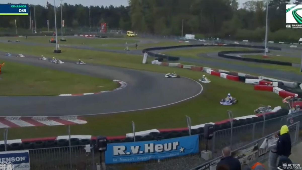 Rainy European FIA Karting Race Start Goes Horribly Wrong 1 Rainy European FIA Karting Race Start Goes Horribly Wrong