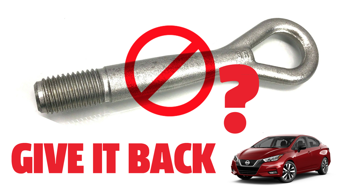 I'm Very Conflicted About Nissan No Longer Including Tow Hooks On Some Cars 1 I'm Very Conflicted About Nissan No Longer Including Tow Hooks On Some Cars