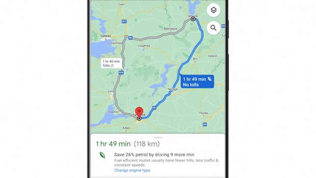 Google Maps añade rutas para conducir de forma más sostenible