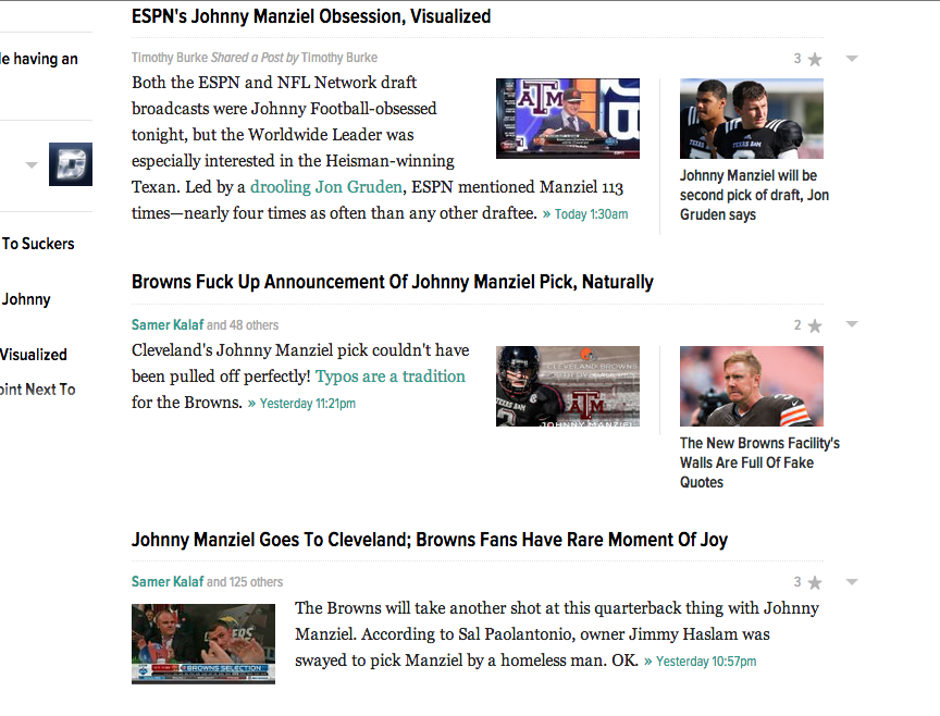 Deadspin's Johnny Manziel Obsession, Visualized