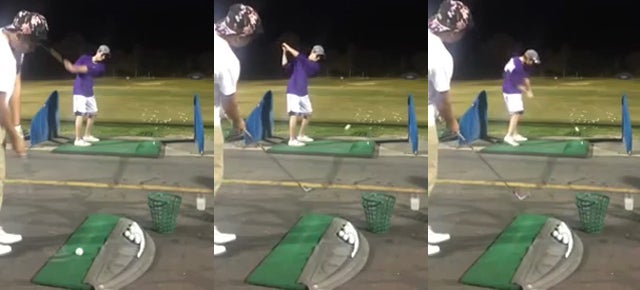 This two person golf trick shot is unbelievable