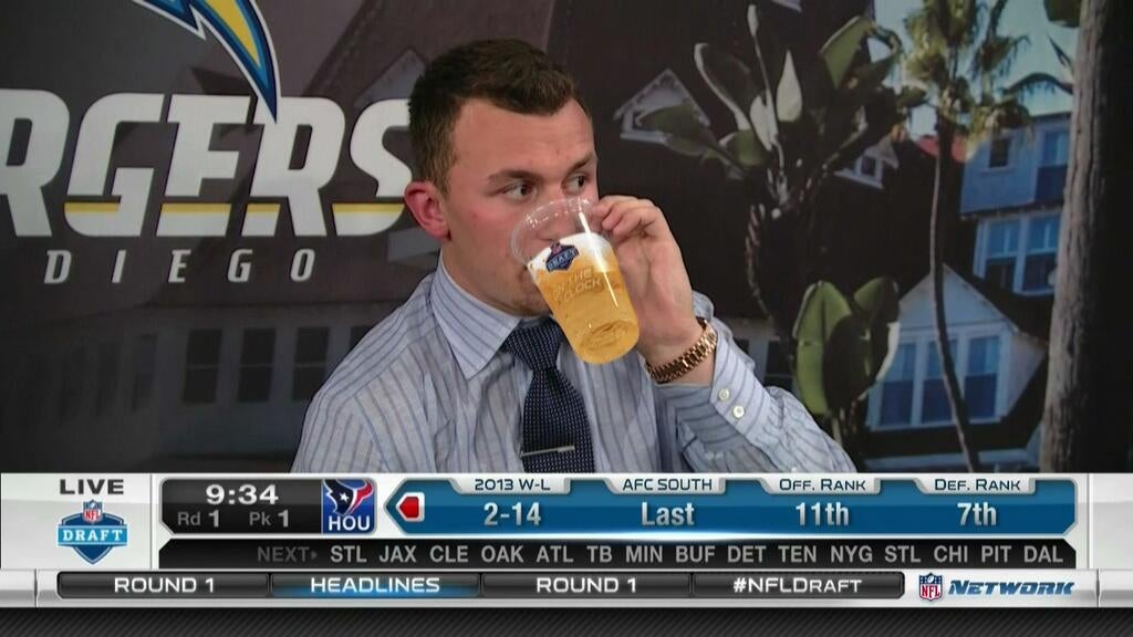No, Johnny Manziel Was Not Drinking A Beer At The NFL Draft
