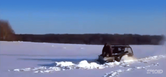 Russians build a snow plow out of a crappy car—and it works pretty well