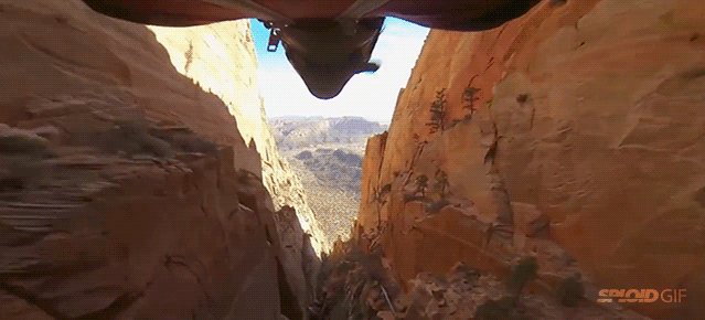 I never get tired of seeing lunatics flying into this deadly canyon