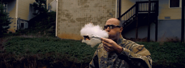 Blow corn starch to breath fire like a dragon
