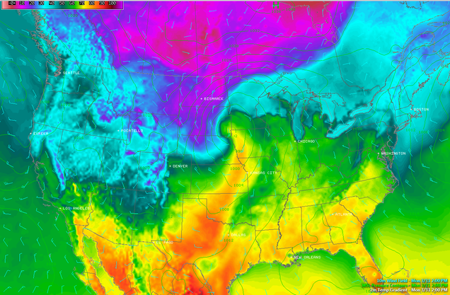 This Temperature Map of the United States Is Mesmerizing