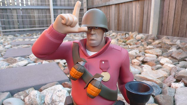 There's An Actual Team Fortress 2 Soldier In My House