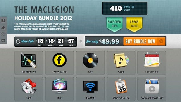 The MacLegion Holiday Bundle Offers Fantastical, CopyPaste Pro, TechTool Pro and More for $49.99