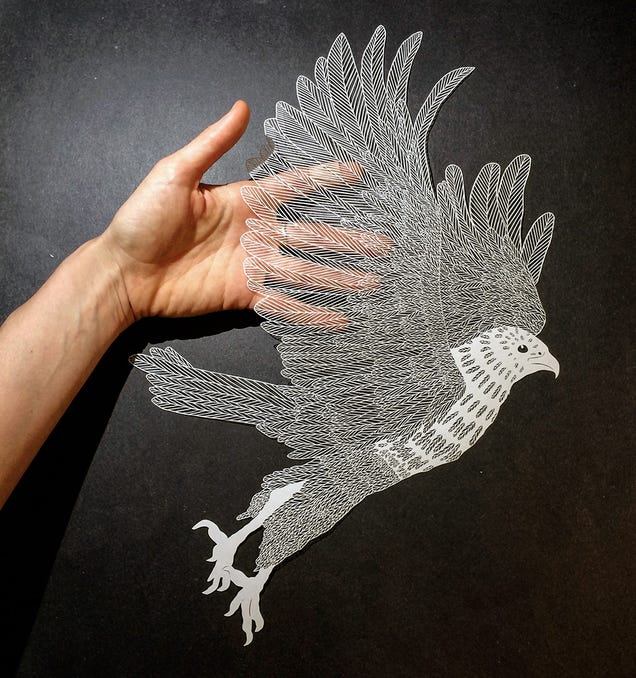 Amazing drawings are actually made of insanely complex cut paper