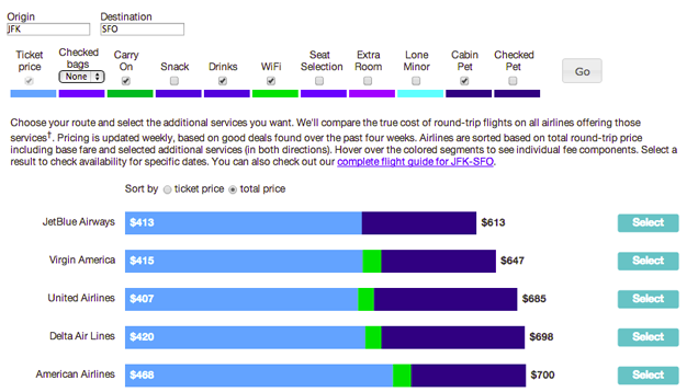 Compare the True Costs of Flights, Fees and All, with This Calculator