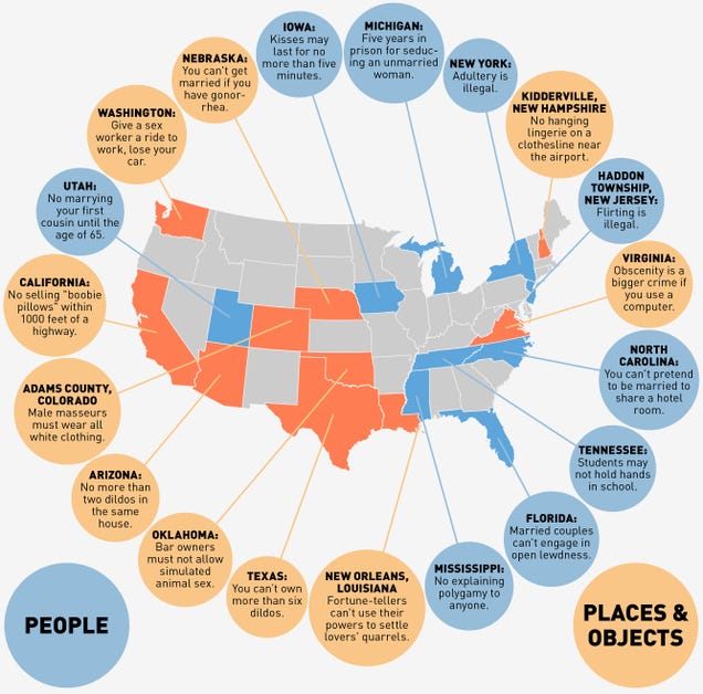 A Map Of The Weirdest Sex Laws In The United States 3228