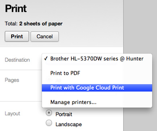 ste up mac to print to google cloud printer