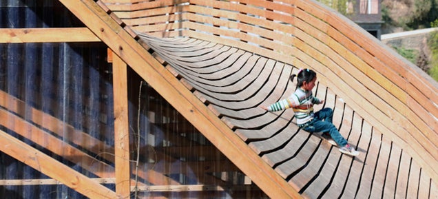 The Roof of This Sloped Library Doubles as an Awesome Slide