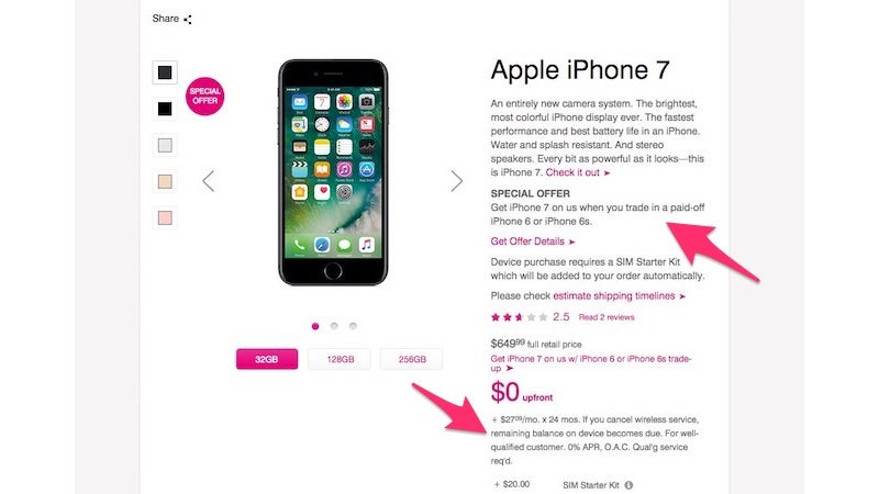 There's No Such Thing as a "Free" iPhone 7, Even If Carriers Offer You One