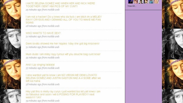 Miley Cyrus Twitter Hack Full Of Missed Opportunities, Misspellings