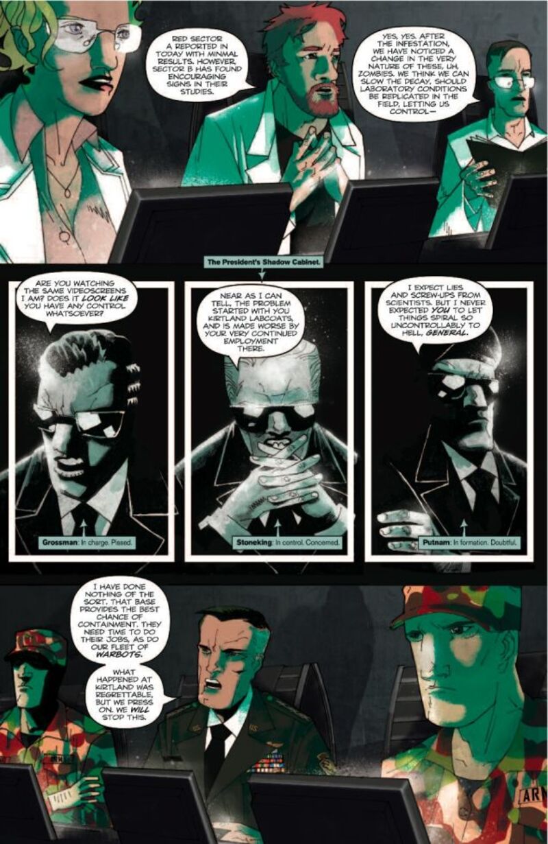 An exclusive preview of zombies-on-robots comic book mayhem!