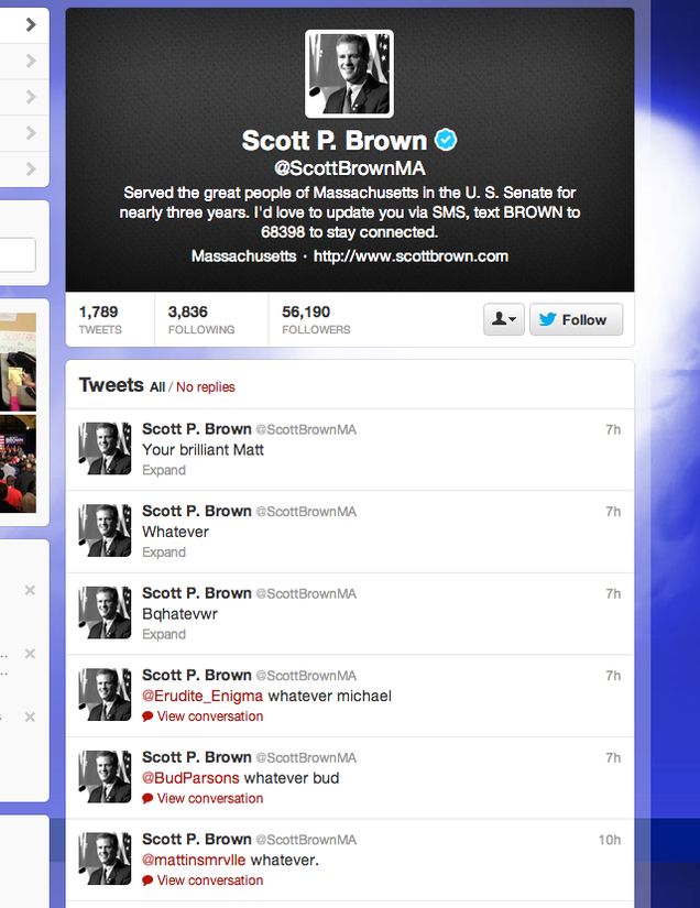 Scott Brown's Drunk Message to the Haters: Bqhatevwr