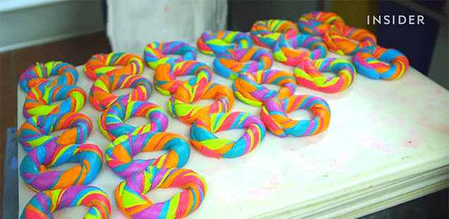 These Wackily Colorful Rainbow Bagels Are Breaking My Eyeballs