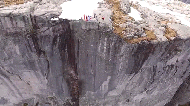 Jumping Straight Down the Side of a 3,228-foot Cliff Looks Like a Neverending Free Fall