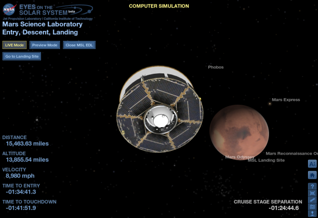 Liveblogging Curiosity's Arrival on Mars