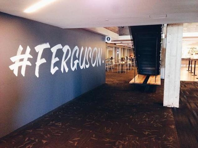 Twitter Headquarters Has Painted #Ferguson On Its Office Wall