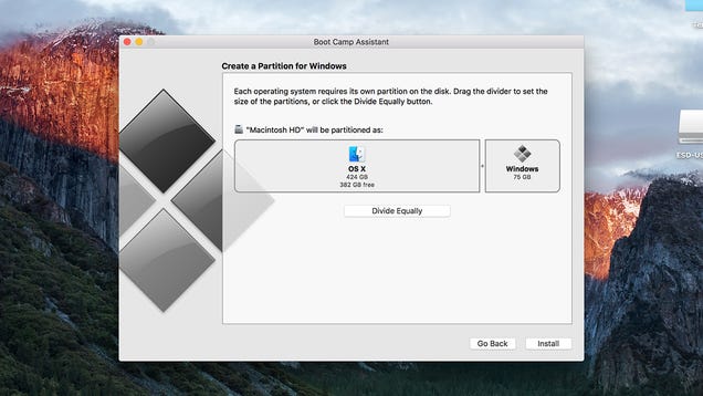installing windows on mac