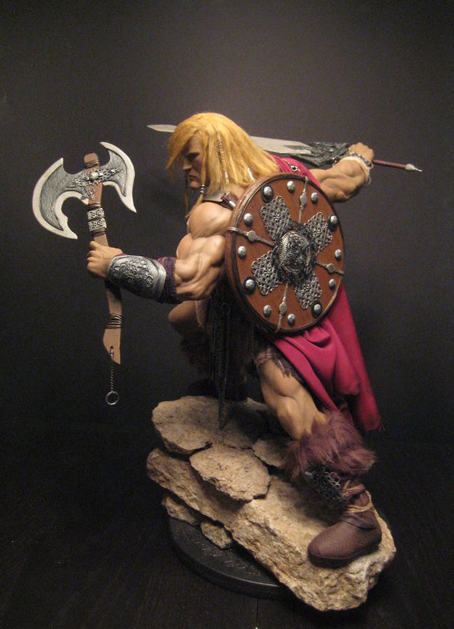 Artist builds beautiful He-Man sculpture with biceps the size of honey baked hams