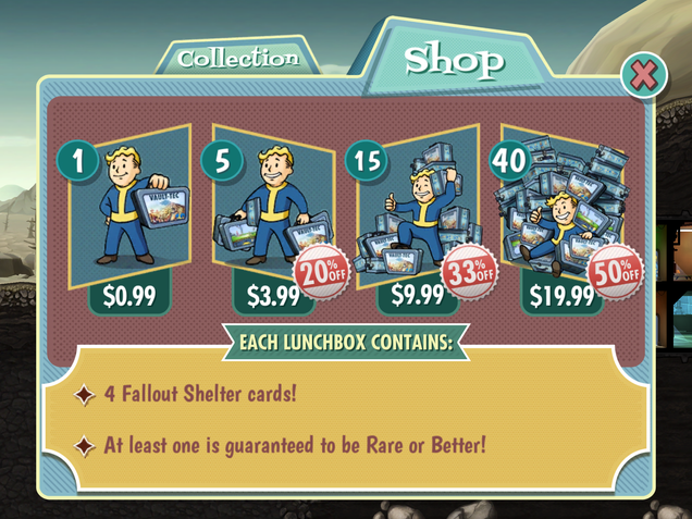 is there a way to save before opening lunchboxes fallout shelter