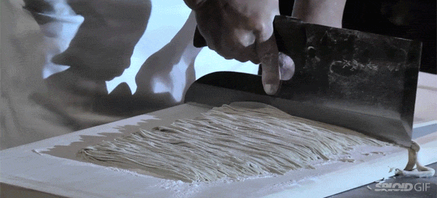 Watching a master chef make noodles by hand is absolutely mesmerizing