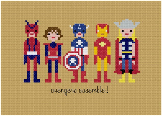 Embroidered samplers put scifi heroes in stitches