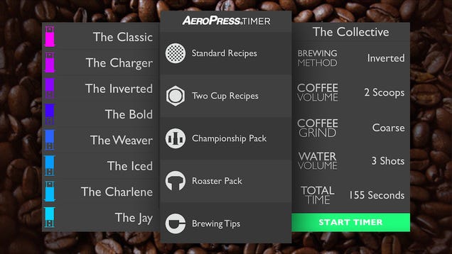 AeroPress Timer Teaches You Several Aeropress-Friendly Coffee Recipes