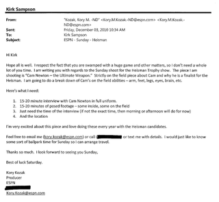 "Am I Sick? Are We All Sick?": Overwrought Things The Media Wrote To Auburn's PR Guy During Cam Newton's Wild 2010 Season