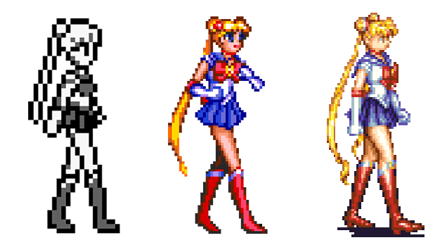 The Sailor Scouts Don't Look Half Bad as Retro Game Sprites