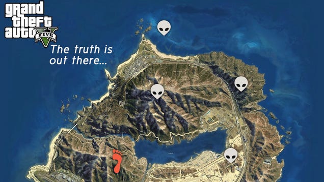 Official GTA 5 Map Shows UFO Crash Sites Easter Egg Under Blacklight!