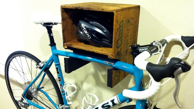 Turn a Crate into a Bike Rack and Shelf