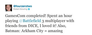Peace for Our Time. Battlefield, Call of Duty Makers Play Battlefield 3 Together