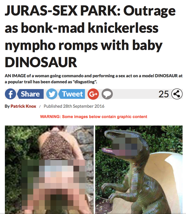 We Couldn’t Come Up With a Better Headline Than This One About a Lady Fucking a Headless Dinosaur