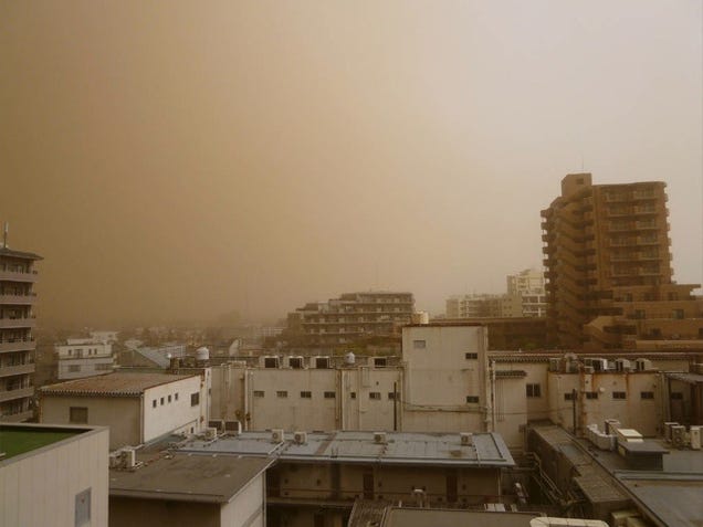 Sand, Smog, or Something Covered Japan in a Yellow Haze