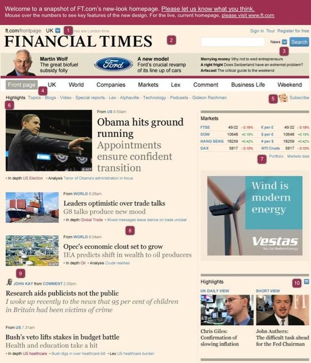 Financial Times in bloggy redesign