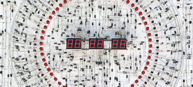 Some Very Patient Genius Soldered a Digital Clock From 1,916 Components