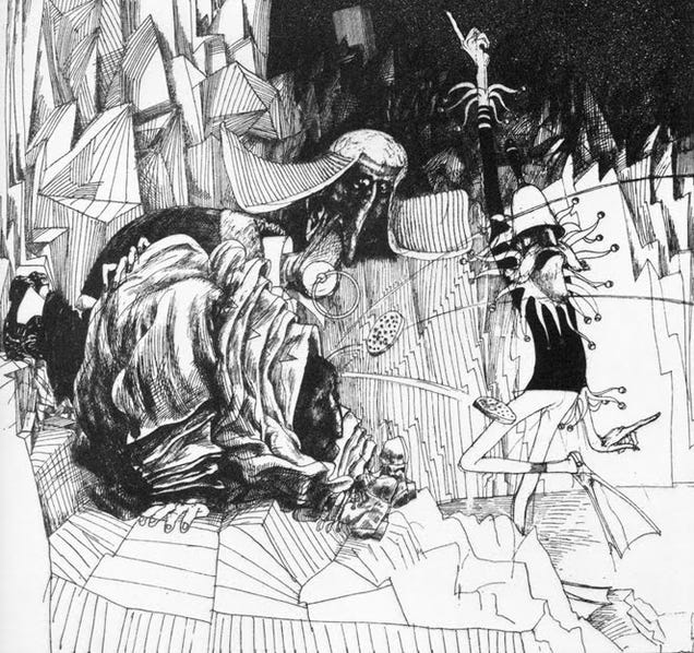 Ralph Steadman's artwork for Alice in Wonderland takes you to Gonzoland