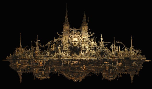 Kris Kuksi's Beautiful Art is Made From the Bones of Dead Model Kits