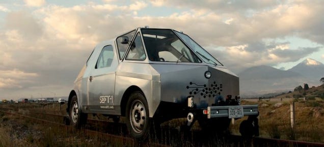 This Aluminum Car Was Built To Run On Abandoned Railways