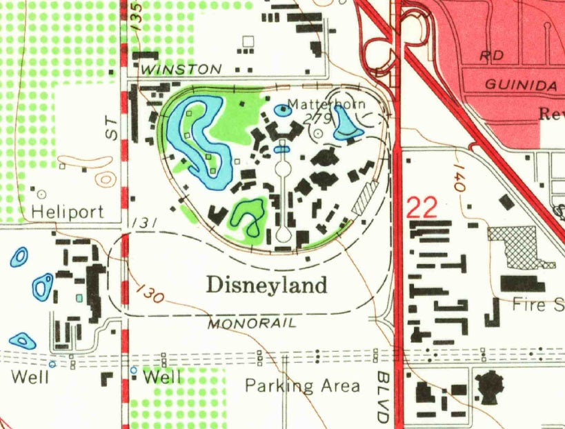 This USGS Map Treats Disneyland's Matterhorn as a Real Mountain