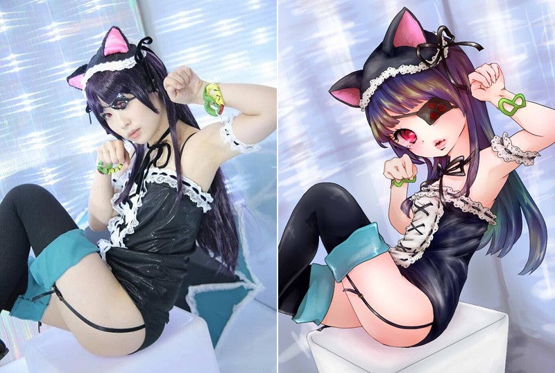 Cosplayers Turned into Drawings