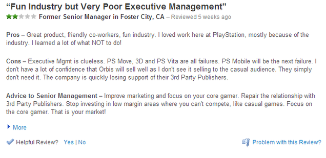 Sony 'Employee' Review: 'I Don't Have A Lot Of Confidence That Orbis Will Sell Well'