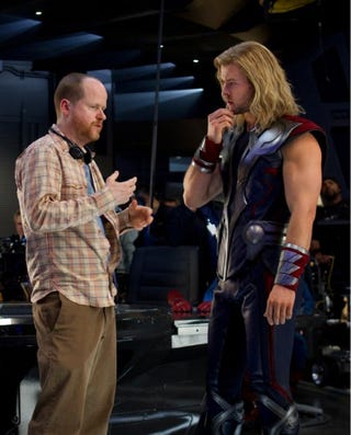 Joss Whedon carefully selects which Avenger he'll doom forever in these adorable behind-the-scenes pics