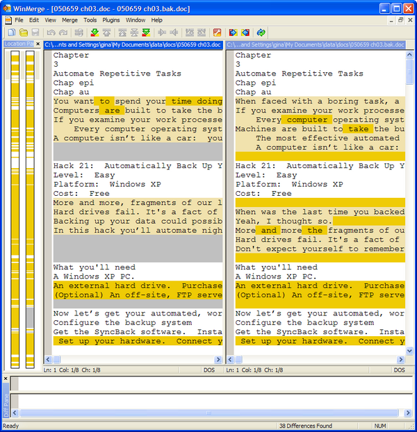 winmerge compare folders